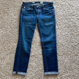 AG Adriano goldshmied stilt roll up crop jeans.